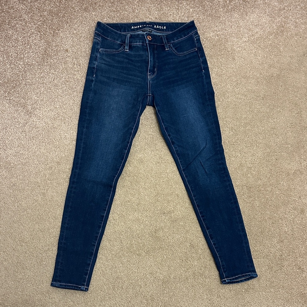 American Eagle Outfitters Women's Dark Blue Skinny Jeans